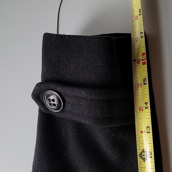 London Fog PM womens double breasted pea coat wool/nylon w full lining black - Picture 10 of 12